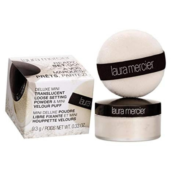 Laura Mercier Delux Mini Translucent Loose Setting Powder & Velour Puff New - Picture 1 of 12